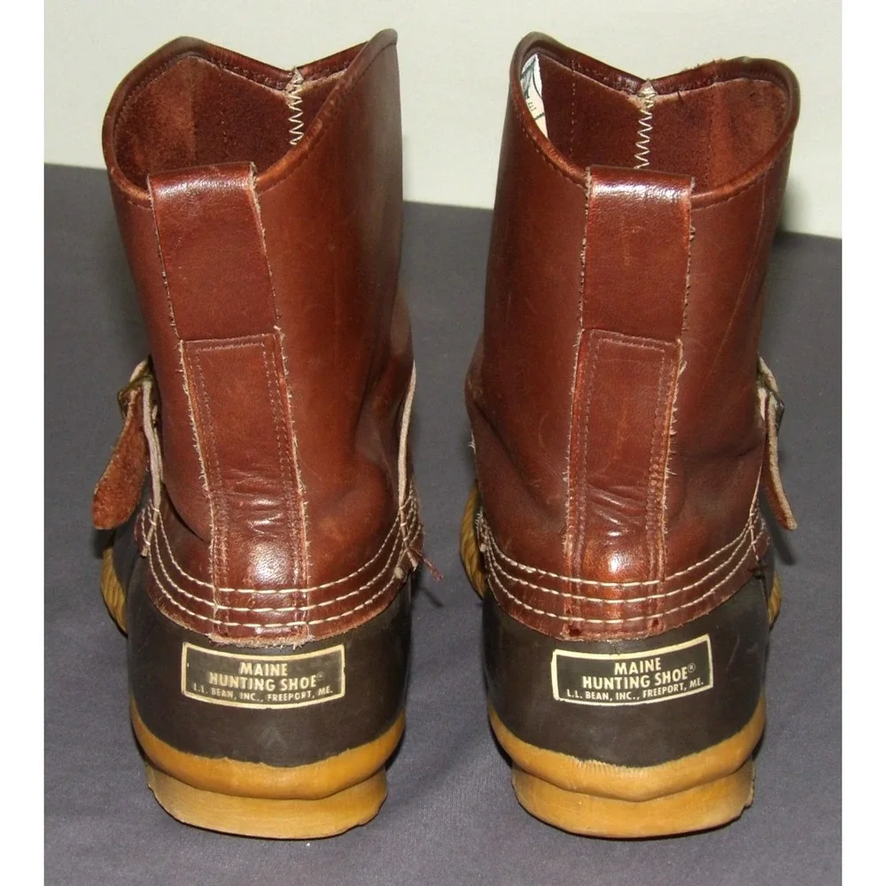 L.L. Bean Vintage Brown Buckle MAINE Hunting Show Duck Boots Men's 10M